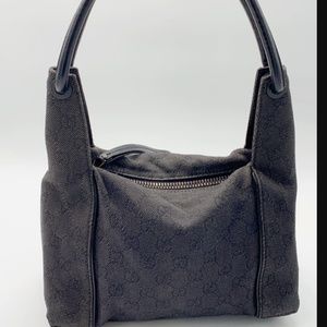 Authentic Gucci GG Black Denim Shoulder Bag